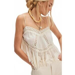 NEW FREE PEOPLE sweet escape v-neck cami in ivory